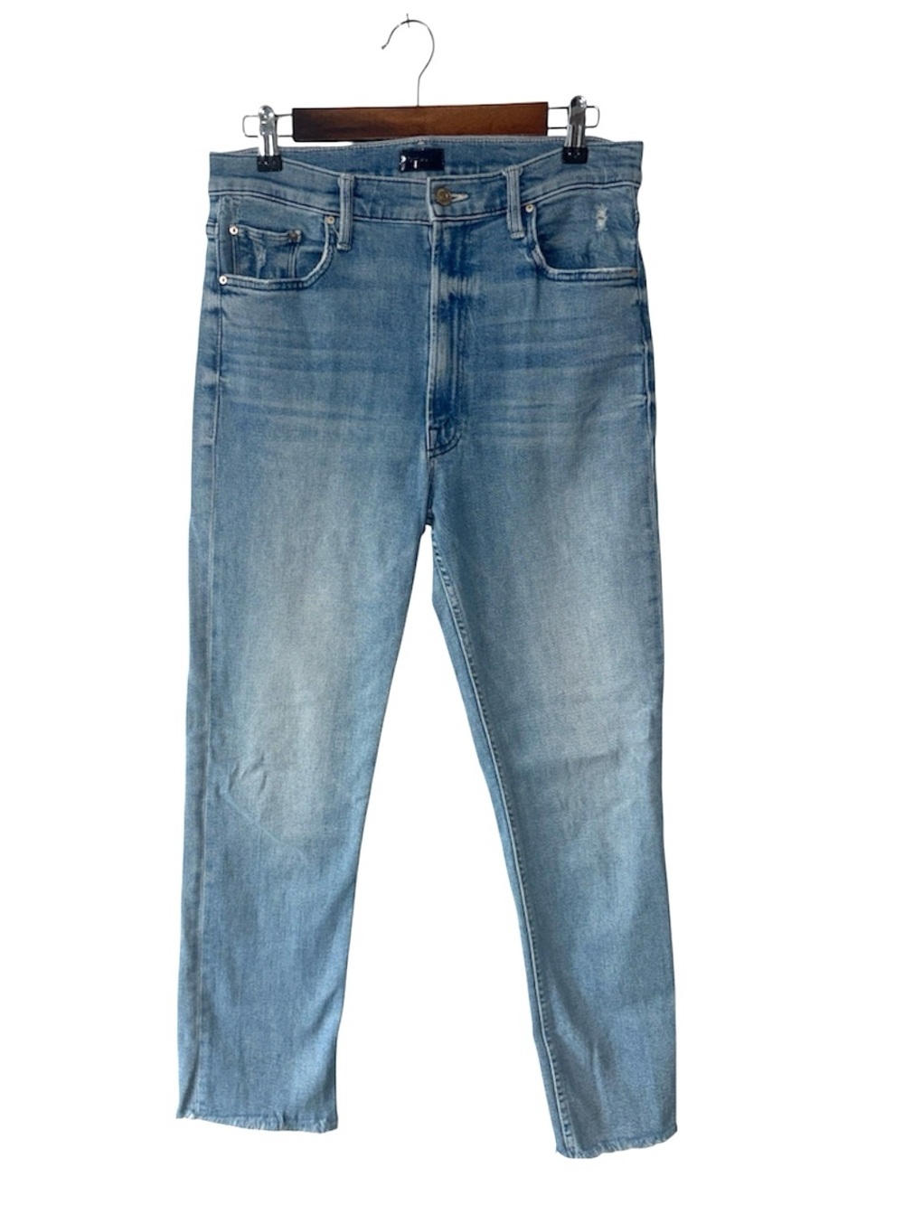 Mother Jeans High Waisted Rider Ankle Straight 709765 Blue Fish Water Size 31 - Picture 4 of 10